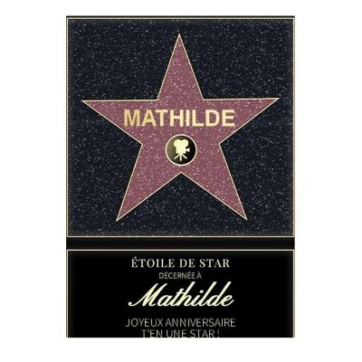 Affiche etoile de star personnalisée pour une Mathilde
