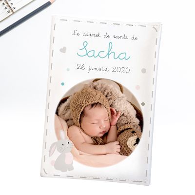 Protège carnet de santé personnalisable avec photo - Panda, Lapin ou Lion