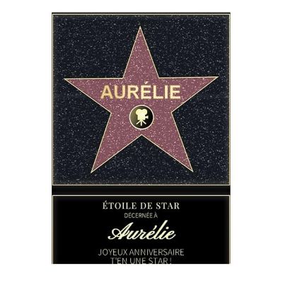 Affiche etoile de star personnalisée pour une Aurélie