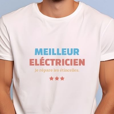 Tee shirt personnalisé homme - Meilleur Eléctricien