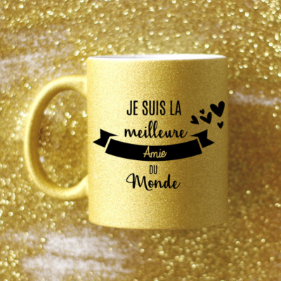 Mug personnalisé à paillettes - Meilleure du monde