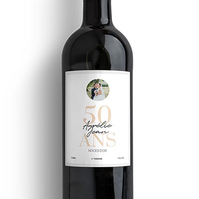 Bouteille de vin personnalisée - Anniversaire de mariage