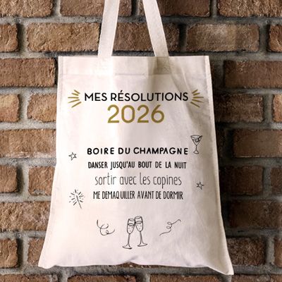 Tote Bag Personnalisable - Mes Résolutions - 100% coton naturel