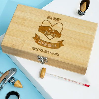 Coffret sommelier personnalisé - 5 accessoires - De Père en Fils / Fille