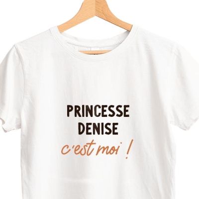 T-shirt blanc personnalisé pour une Denise