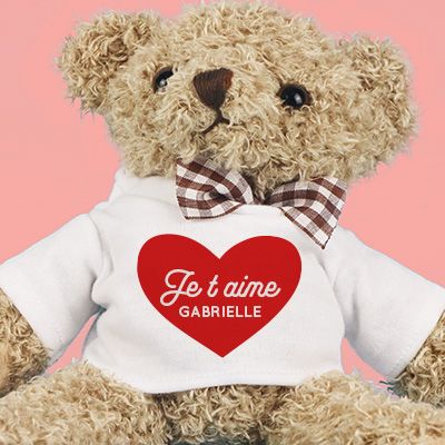 Ourson en peluche personnalisable - Je t'aime