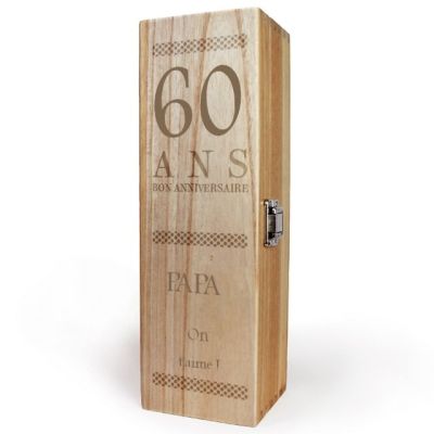 Caisse à vin anniversaire age papa 60 ans