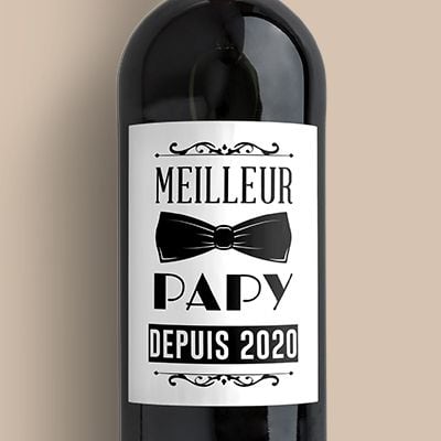 Bouchon bouteille de vin personnalisé Super Papa, Papi .