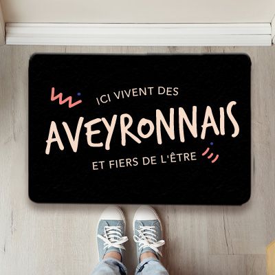 Paillasson personnalisé - Ici vivent des Aveyronnais