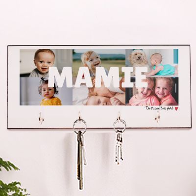 Porte clés mural personnalisé - Multi photos famille