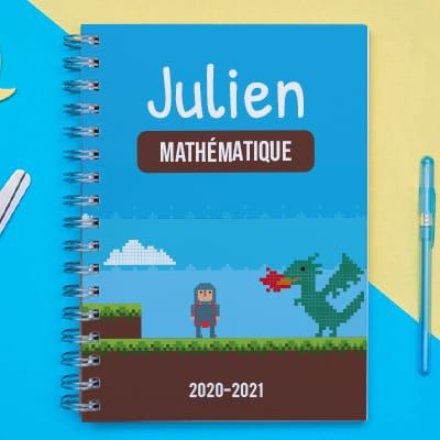 Cahier personnalisable - Jeux Vidéo Rétro - Version Garçon