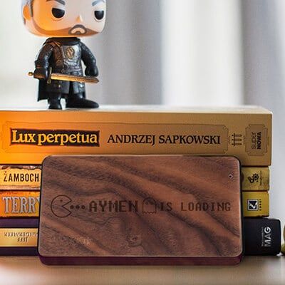 Batterie Externe en bois personnalisable grand format 4000 mAh - Gamer