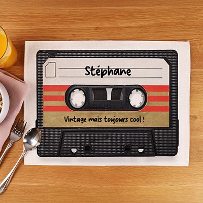 Set de table personnalisé - Retro K7 audio