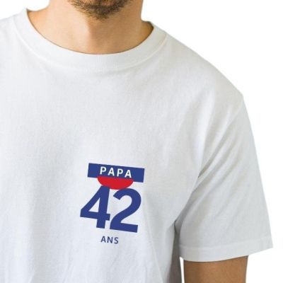 T-shirt blanc homme pastis papa 42 ans