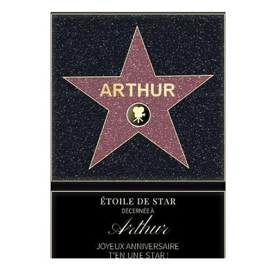 Affiche etoile de star personnalisée pour un Arthur
