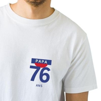 T-shirt blanc homme pastis papa 76 ans