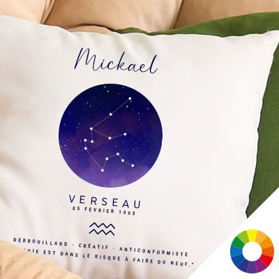Coussin personnalisé - Astro Constellations - Verseau