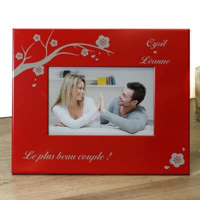 Cadre gravé personnalisé, cadre photo personnalisé, cadre pour un couple,  cadeaux pour la Saint-Valentin, cadeaux de mariage -  France