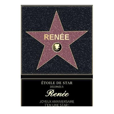 Affiche etoile de star personnalisée pour une Renée
