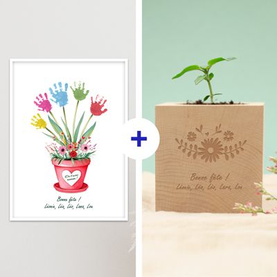 Coffret personnalisé affiche et ecocube - Empreintes