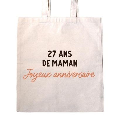 Tote bag message maman 27 ans