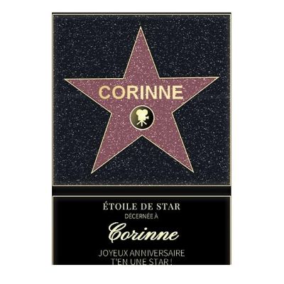 Affiche etoile de star personnalisée pour une Corinne