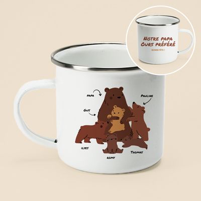 Mug émaillé personnalisé - Câlins d'Ours