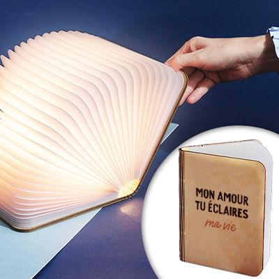 Lampe livre lumineux personnalisé - Message