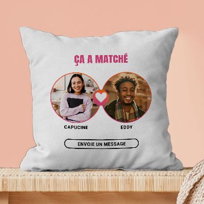 Coussin personnalisé avec photo, texte, prénom