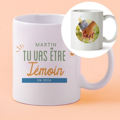 Mug personnalisé - Tu vas être témoin