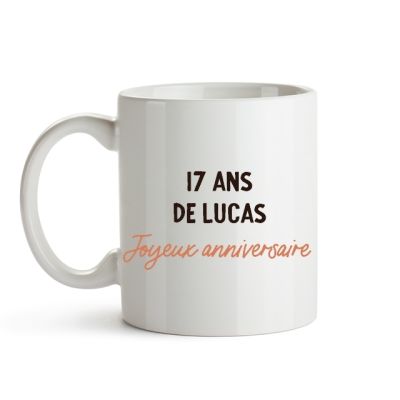 Mug personnalisable homme 17 ans