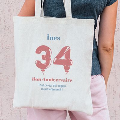 Tote bag personnalisé - Collection ballons d'anniversaire