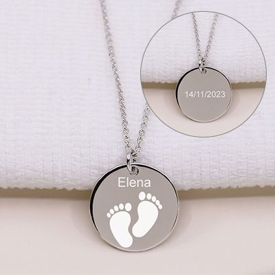 Collier empreinte pied Personnalisable