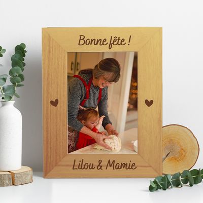 Cadre photo en bois gravé - Grand-Mère