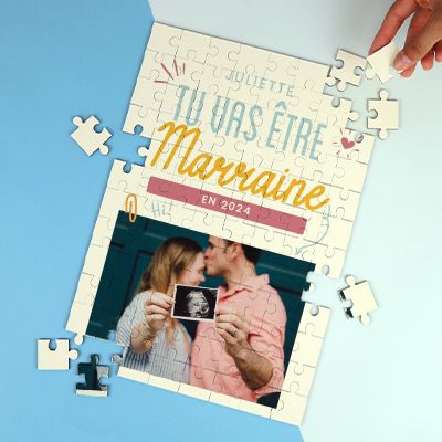 Puzzle personnalisable - Tu vas être marraine