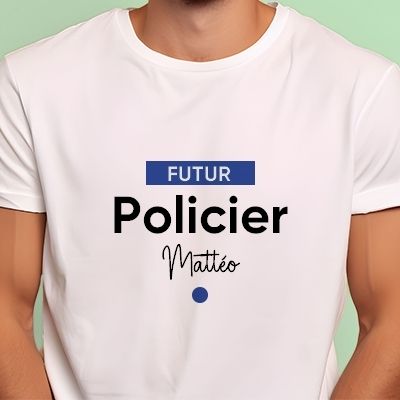 Tee shirt personnalisé homme - Futur policier