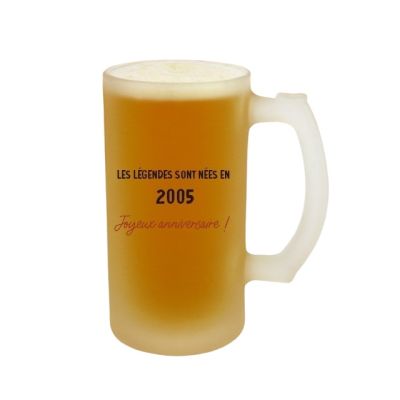 Verre à bière chope message générique année 2005