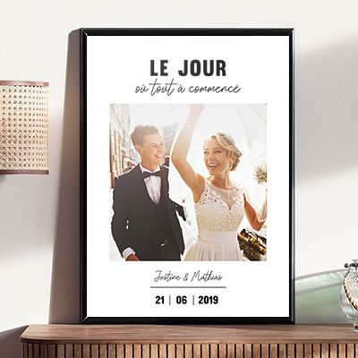 Affiche Personnalisé Mariage, Perso Poster Personnalisé Pour Couple Love,  Poster Prénoms Et Date Personnalisable, Décoration , Idée Cadeau Saint  Valentin , Amour, Toile Personnalisée Anniversaire : : Cuisine et  Maison