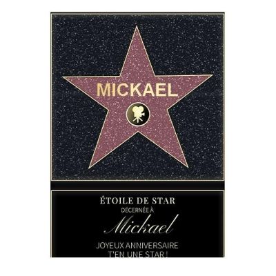 Affiche etoile de star personnalisée pour un Mickael