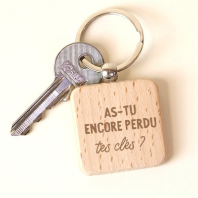 Porte-clés en bois personnalisé - Message