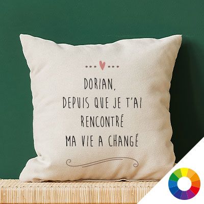 Coussin personnalisé - Message d'amour