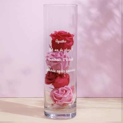 Vase personnalisé cylindrique - Texte