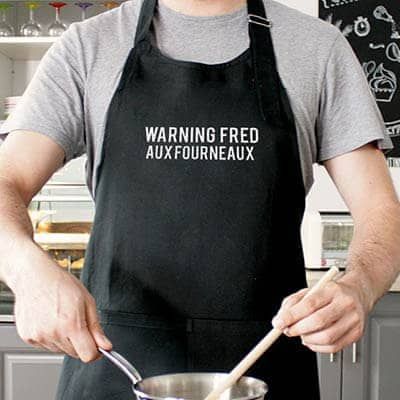 Tablier personnalisé brodé - Warning