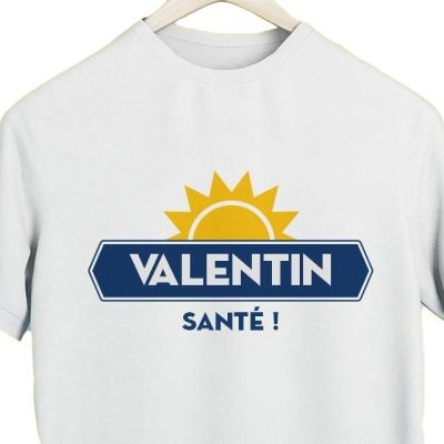 T-shirt blanc homme personnalisé pour un Valentin