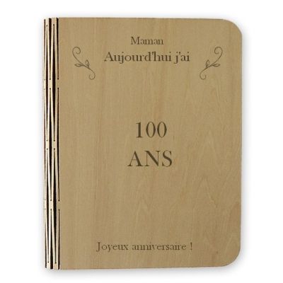 Lampe livre lumineux première de couverture maman 100 ans