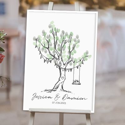 Affiche personnalisée - Arbre à empreintes mariage