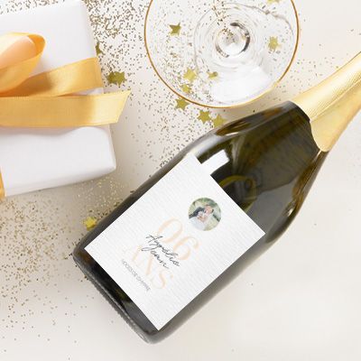 Bouteille de champagne personnalisée anniversaire de mariage - Noces de Chypre