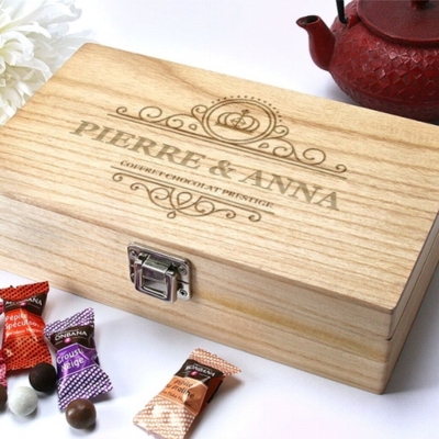 Coffret gravé Prestige de chocolats Monbana