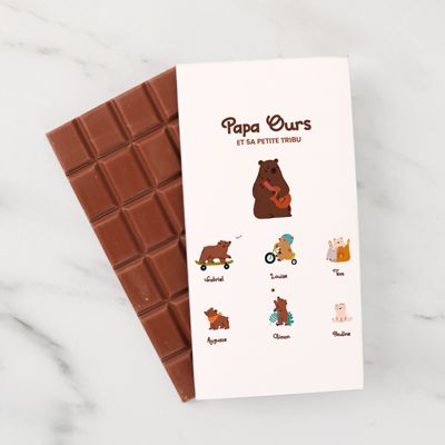 Tablette de chocolat personnalisée - Tribu Ours