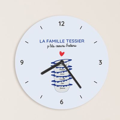 Horloge personnalisée - Bols prénoms famille